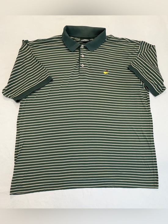 Masters Other - Vintage Masters Clubhouse Collection Green Striped Polo Shirt Original Logo